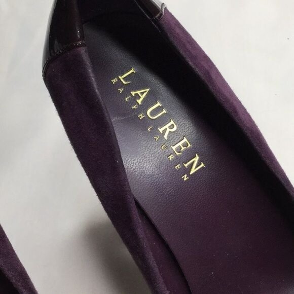 Lauren Ralph Lauren Purple Black Heels Pumps Size 5 B - Picture 3 of 6